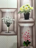 3D Flowers Vase Wall Sticker 3 pcs set