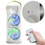 Double-Headed Air Cooler Mist Fan 3 Speeds Rechargeable Desk Air Cooler Night Light with Remote Double-Headed Air Cooler Mist Fan 3 Speeds Rechargeable Desk Air Cooler Night Light with Remote