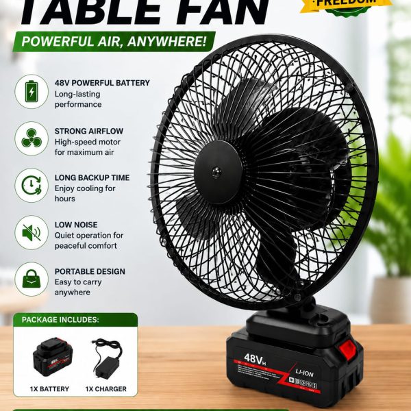48V Powerful Rechargeable Fan – Single Bettary